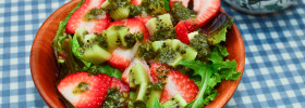 Creamy Italian Dressing with Strawberry & Kiwi Salad